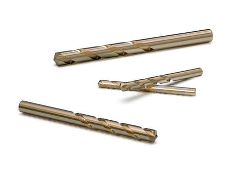 Set of drills for metal. Three drills.の写真素材