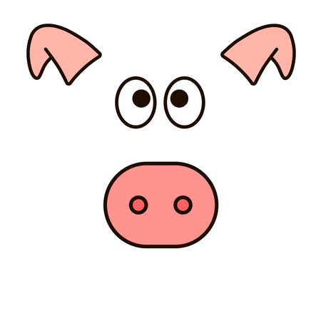 New year vector design. Pig face. Icon for web.のイラスト素材