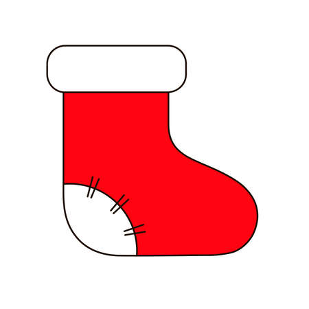 New year vector design. Christmas sock. Icon for web.のイラスト素材