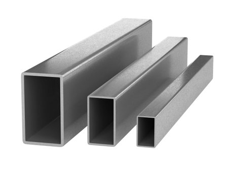rectangular stainless steel pipe. Metal products. 3d illustrationの写真素材