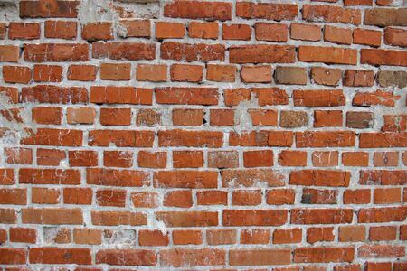 Red brick wall.Old brick.Wall of house.