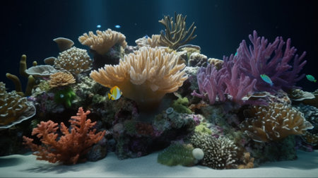 A coral reefs daily cycle from feeding to restの素材