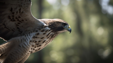 The silent swoop of a hawk as it captures its preyの素材