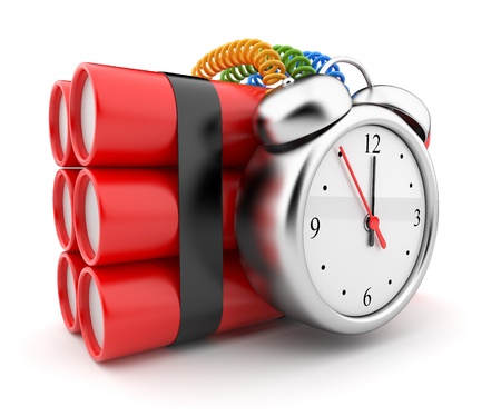 Bomb with clock timer 3D. Countdown. Icon on white backgroundの写真素材