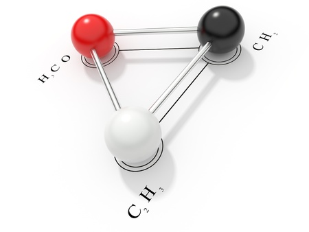 Chemical formula 3D. render, isolated.の写真素材
