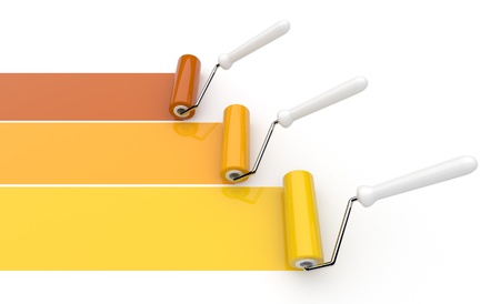 Paint roller draw a palette. Isolatedの写真素材