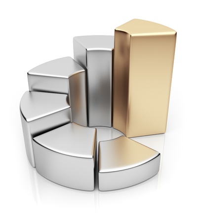 Ring chart. Business diagram 3D. Icon isolated on white backgroundの写真素材