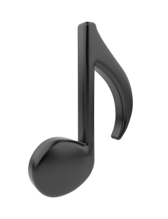 Black musical note 3D  Icon isolated on white backgroundの写真素材