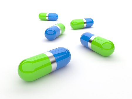 Capsule 3d. On a white backgroundの写真素材