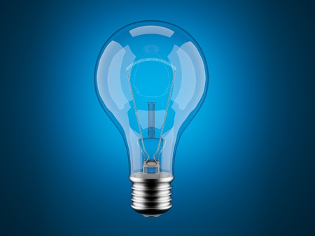 Light bulb 3d on blue background. Innovation,