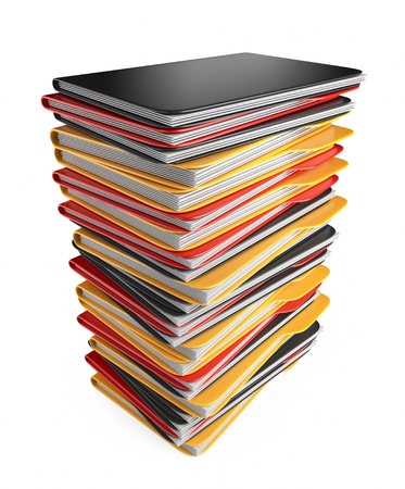 Pile of folders and files  3D Icon isolated on white