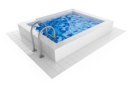 Swimming pool  3D Illustration on white backgroundの写真素材
