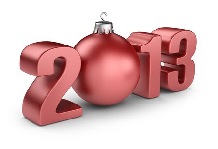 Happy new year 2013  3D calendar isolated on white