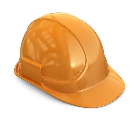 Helmet, hardhat. 3D Icon isolated on white backgroundの写真素材