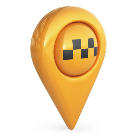 taxi target map pointer. GPS locate symbol; 3D icon isolatedの写真素材