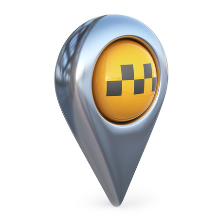 taxi target map pointer. GPS locate. 3D icon isolatedの写真素材