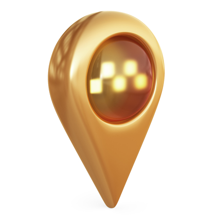 taxi target map pointer. GPS locate symbol; 3D icon isolatedの写真素材