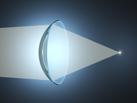 contact lenses lens light. physics science concept. 3D illustrationの写真素材