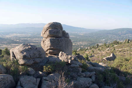 Mount of the Almorchones. Forest road towards Matalpino. Madrid's community. Spain. Europe.