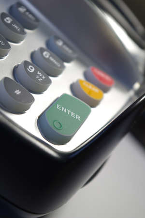 Chip andPin Terminal Close-upの写真素材