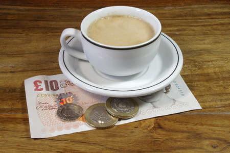 Espresso With British Money の写真素材