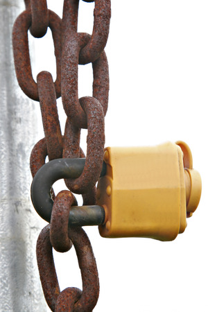 runstic chain and lock closeupの写真素材