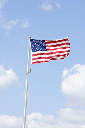 American flag under beautiful sky