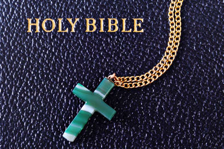 Jade Cross and Bible, Side litの写真素材
