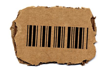 Barcode Cutout from Carton Boxの写真素材