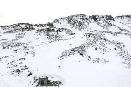 white black snow mountain vintage ice aerial snow