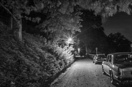 cars in the street nobody thereの写真素材