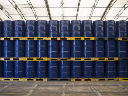 Blue metal barrels