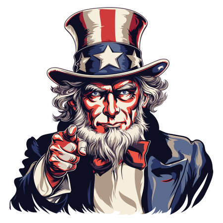 Transparent illustration of Uncle Sam I want you portraitの素材