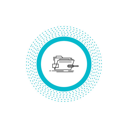 Folder, repair, skrewdriver, tech, technical Line Icon. Vector isolated illustrationのイラスト素材