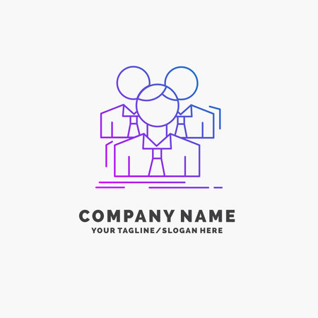 Team, teamwork, Business, Meeting, group Purple Business Logo Template. Place for Taglineのイラスト素材