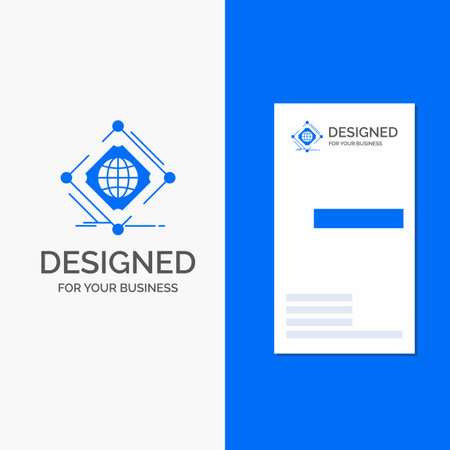 Business Logo for Complex, global, internet, net, web. Vertical Blue Business / Visiting Card template.のイラスト素材