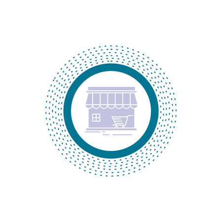 shop, store, market, building, shopping Glyph Icon. Vector isolated illustrationのイラスト素材
