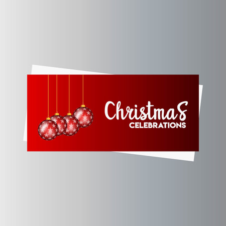 Christmas Banner with Elegant Decorationのイラスト素材