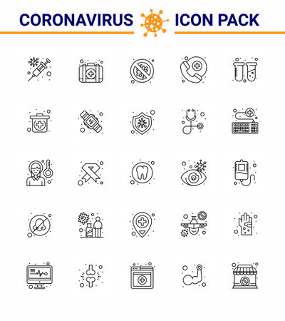 Prevention icon set test, survice, bacteria, medical assistance, danger viral 2019-nov disease Vector Design Elementsのイラスト素材