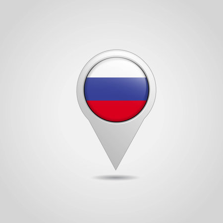 Russia Flag Map Pinのイラスト素材