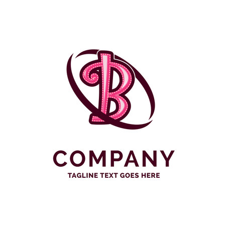 B Company Name Design Pink Beautity Logo Design. Logo Template. Brand Name template Place for Tagline. Creative Logo Designのイラスト素材