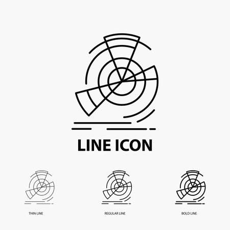 Data, diagram, performance, point, reference Icon in Thin, Regular and Bold Line Style. Vector illustrationのイラスト素材