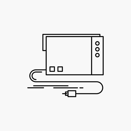 audio, card, external, interface, sound Line Icon. Vector isolated illustrationのイラスト素材