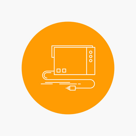 Type Writer, paper, computer, paper, keyboard Icon Over Various Background. glyph style design, designed for web and app.のイラスト素材