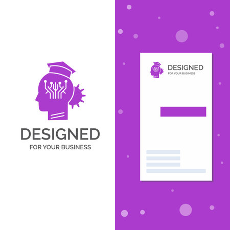 Business for knowledge, management, sharing, smart, technology. Vertical Purple Business / Visiting Card template. Creative background vector illustrationのイラスト素材
