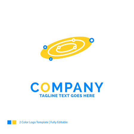 Galaxy, astronomy, planets, system, universe Blue Yellow Business Logo template. Creative Design Template Place for Tagline.のイラスト素材