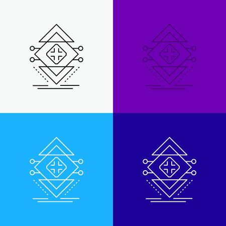 Computing, data, infrastructure, science, structure Icon Over Various Background. Line style design, designed for web and app.のイラスト素材