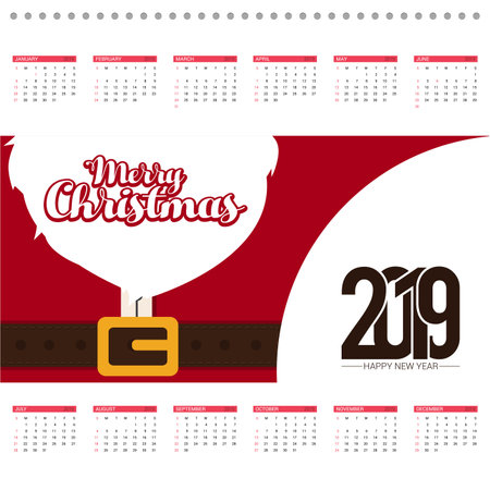 Christmas calendar design card with creative background vectorのイラスト素材