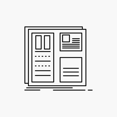 Design, grid, interface, layout, ui Line Icon. Vector isolated illustrationのイラスト素材