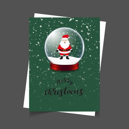 Merry Christmas Santa green backgroundのイラスト素材
